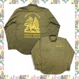 The Lion of Judah shall break every chain [drs]Haile Selassie I Embroidered Long-sleeved shirt rastafari roots reggae dub jamaica ethiopia