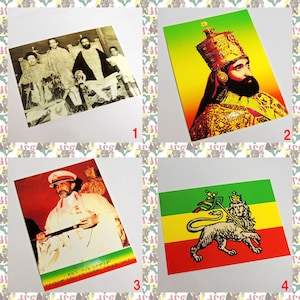 Haile Selassie I & Lion of Judah Postcard (roots reggae dub rastafari africa ethiopia jamaica haile selassie i)