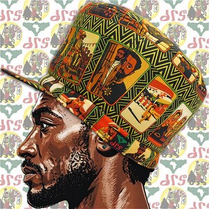 drs / Storlek M/59 cm - 64 cm Vändbar Marshall-stil Rasta Crown Hat Roots Dub Reggae Jamaica Afrikanskt tyg Etiopiska dreadlocks