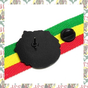 Solomonic Dynasty drs 2D Pins Badge Rasta Reggae Ethiopia Africa Lion of Judah Haile Selassie Dub image 4