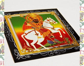 Metal Art Sticker -The Warth of JAH (roots reggae dub rastafari africa ethiopia jamaica haile selassie i)
