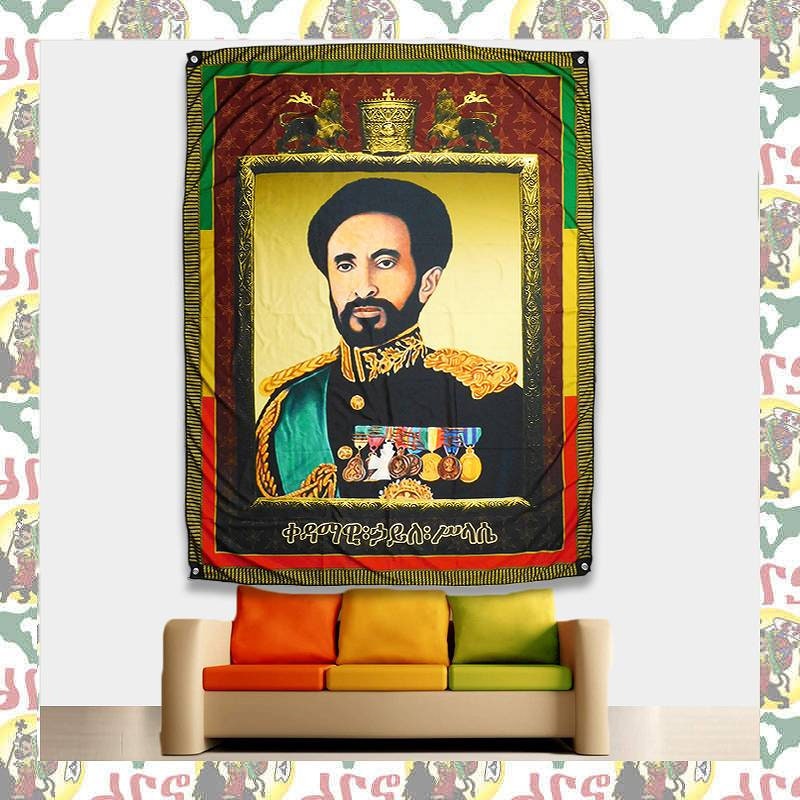 セラシエ織物タペストリーSelassie 大判　Raggaeレゲエハイレセラシエ セラシエ織物タペストリーSelassie 大判 Raggaeレゲエ