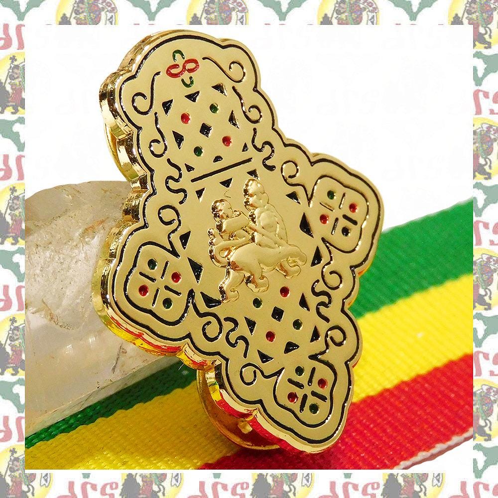 Ethiopian Cross [drs] 2D/3D Pins Badge (rasta Reggae Ethiopia Africa ...