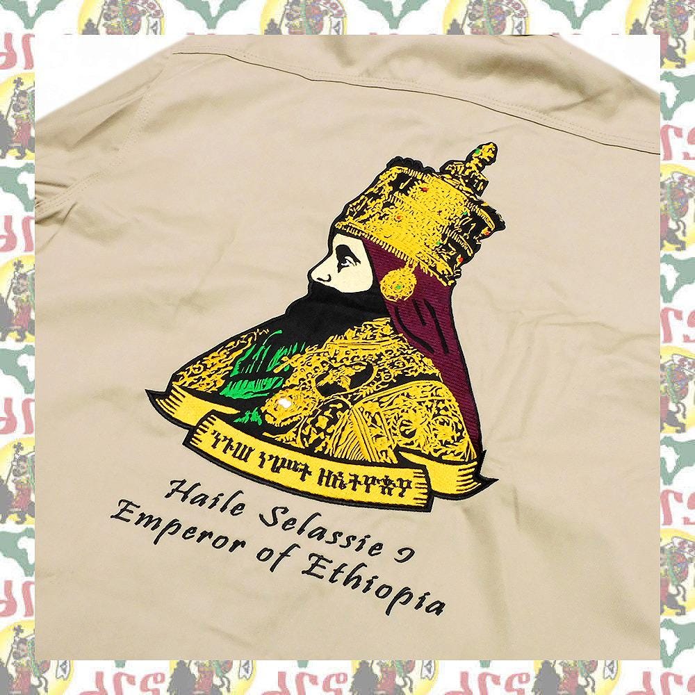 Haile Selassie I [drs] Embroidered Long-sleeved Shirt Rastafari
