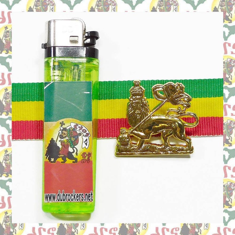 Lion of Judah drs 2D/3D brooch pins Rasta Reggae Ethiopia Africa Lion of Judah Haile Selassie Dub image 6