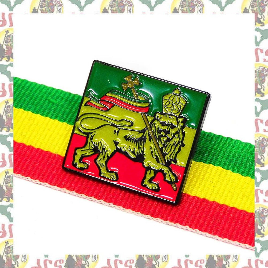 Lion of Judah [drs] 2D Pins Badge (rasta Reggae Ethiopia Africa Lion of ...