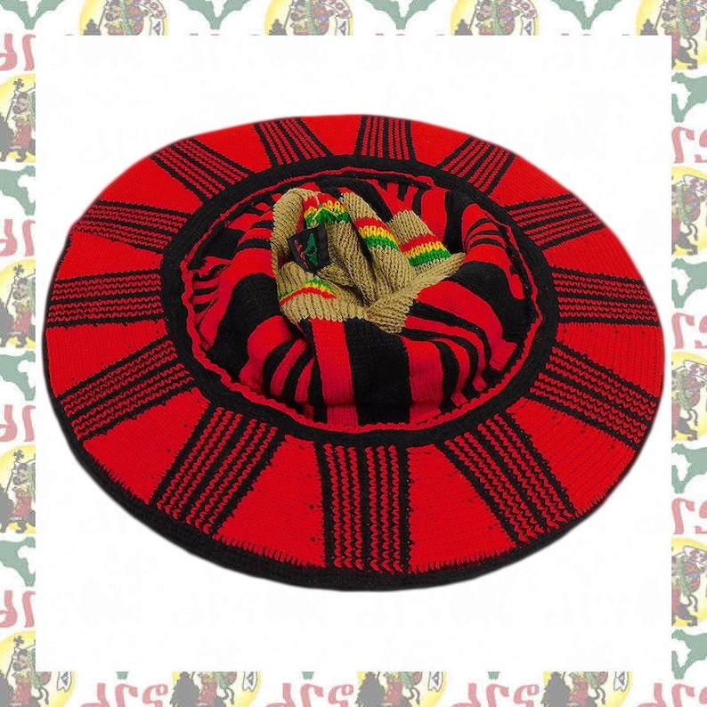 Red Rasta Hat Rasta Style Knit Hat – Reggae Inspired Dreadlock Cap (roots Reggae ...