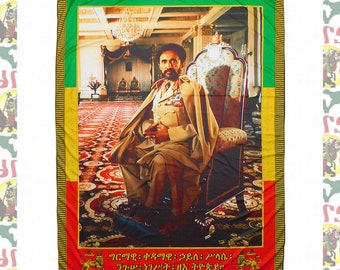 Power of The Trinity  Haile Selassie I[drs]  Tapestry (Extra-large Flag) (Lion of Judah roots reggae dub rastafari africa ethiopia jamaica)