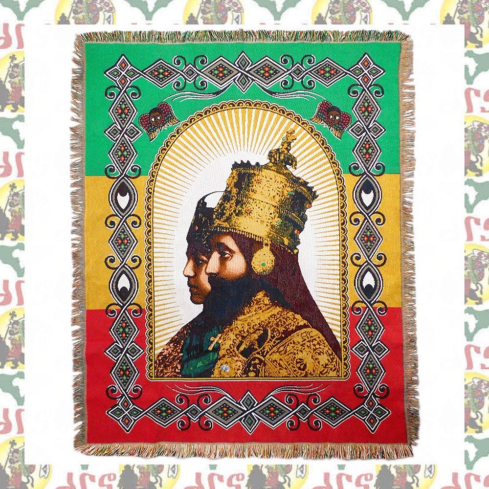 セラシエ織物タペストリーSelassie 大判 Raggaeレゲエハイレセラシエ