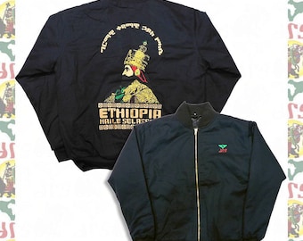 Haile Selassie I [drs] Stickerei Bomber Jacke Rastafari Wurzeln Reggae Dub Jamaika Äthiopien Afrika Japan Haile Selassie i