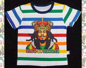 Kids T-shirts drs  a42 / Children's Tee Lion of Judah Reggae Jah Rastafari Ethiopia Jamaica