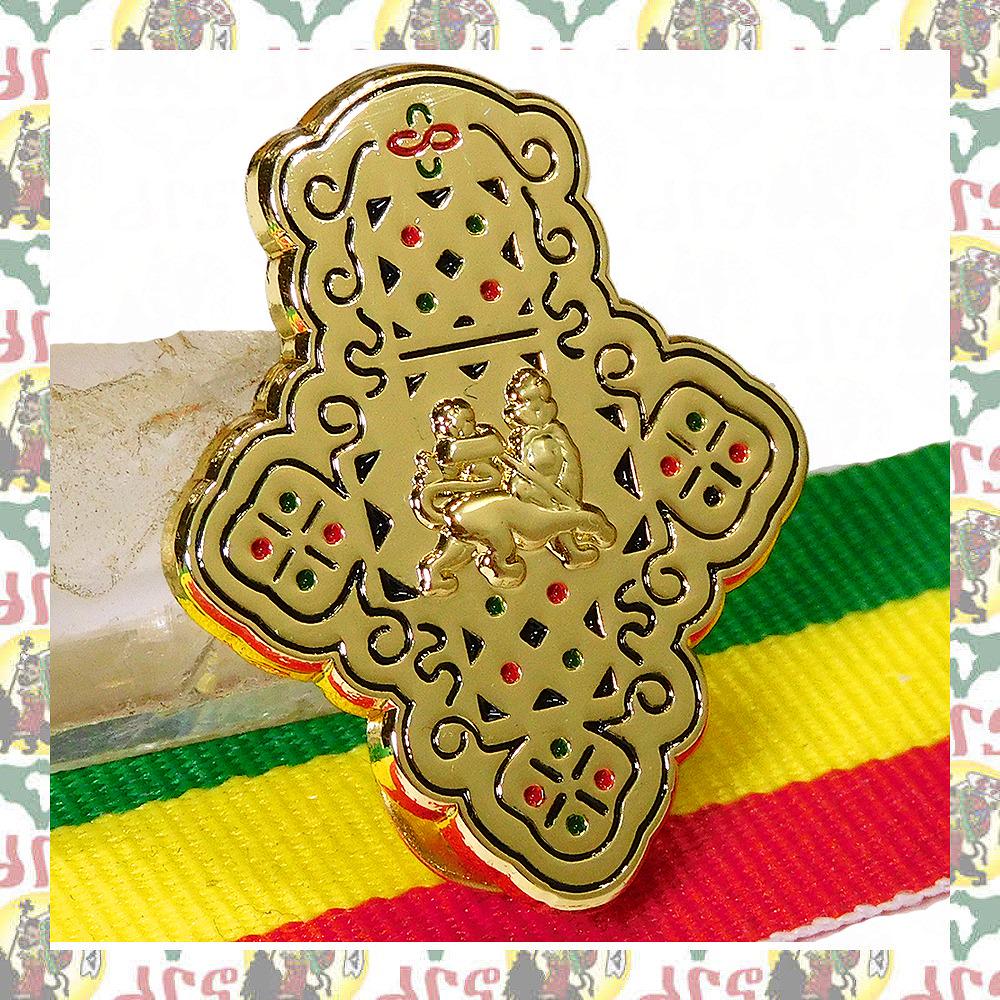 Ethiopian Cross [drs] 2D/3D Pins Badge (rasta Reggae Ethiopia Africa ...