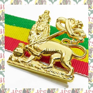 Lion of Jejuda drs 2D/3D Brosche Rasta Reggae Äthiopien Afrika Lion of Jedaah Haile Selassie Dub Bild 1