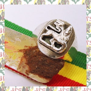 Lion of Judah Vintage Ring JP16.5 / US8 (Ethiopia Reggae Roots Dub Rastafari Africa Jamaica antique 70s)