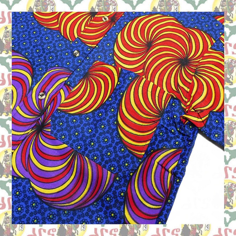 African Fabric Shirts Size-M African wax image 4