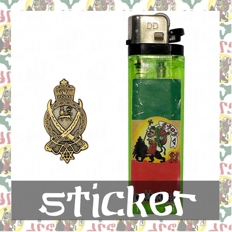 Jah Army Medal [drs] 2D/3D Sticker Badge (rasta Reggae Ethiopia Africa ...