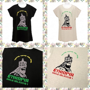 H.I.M Haile Selassie I[drs]Women&#39;s Chunic style T-Shirts  (roots reggae dub rastafari africa ethiopia jamaica )