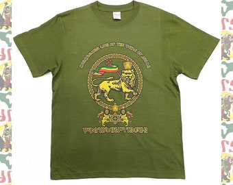 Ethiopia Lion of Judah [drs] 5.6oz T-Shirts Roots Reggae Dub Haile Selassie Africa Ethiopia Jamaica