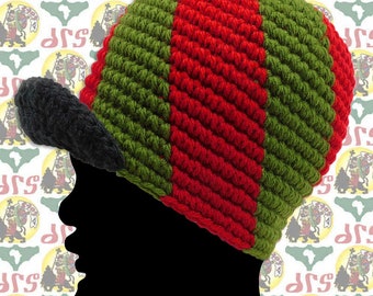 Gorro de punto en espiral con corona rasta [drs/M+ 60 cm] ¡¡Estilo rockero!! (Reggae, Rastafari, Casquette Rasta, Löwe von Juda, Sombrero Rasta, Rasta Hoed)