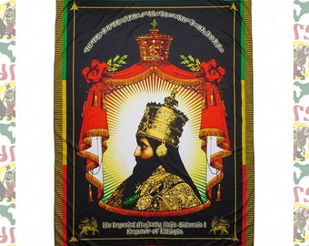 Royal Coronation[drs]  Tapestry (Extra-large Flag) (Lion of Judah roots reggae dub rastafari africa ethiopia jamaica)