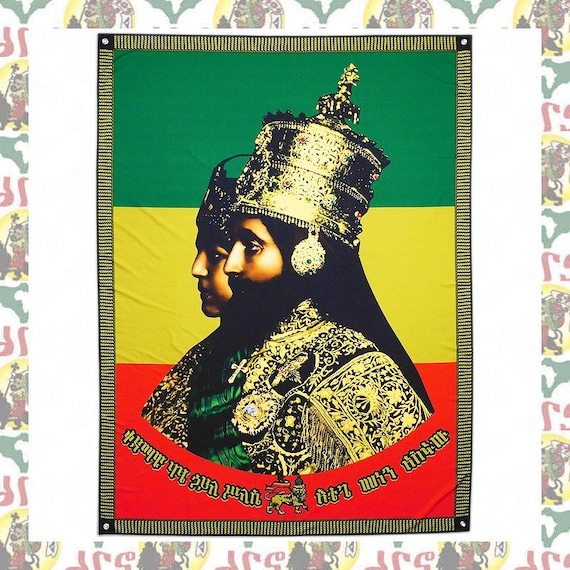 Rastafarian Majesty: King ALPAH & Queen OMEGA Tapestry Extra-large