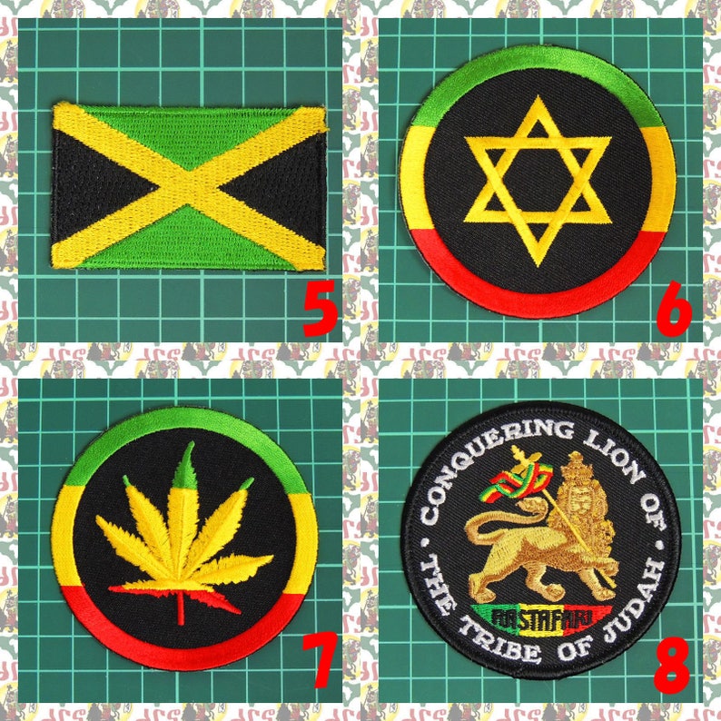 Patch ecusson prints vintage badge flag ethiopian lion rasta