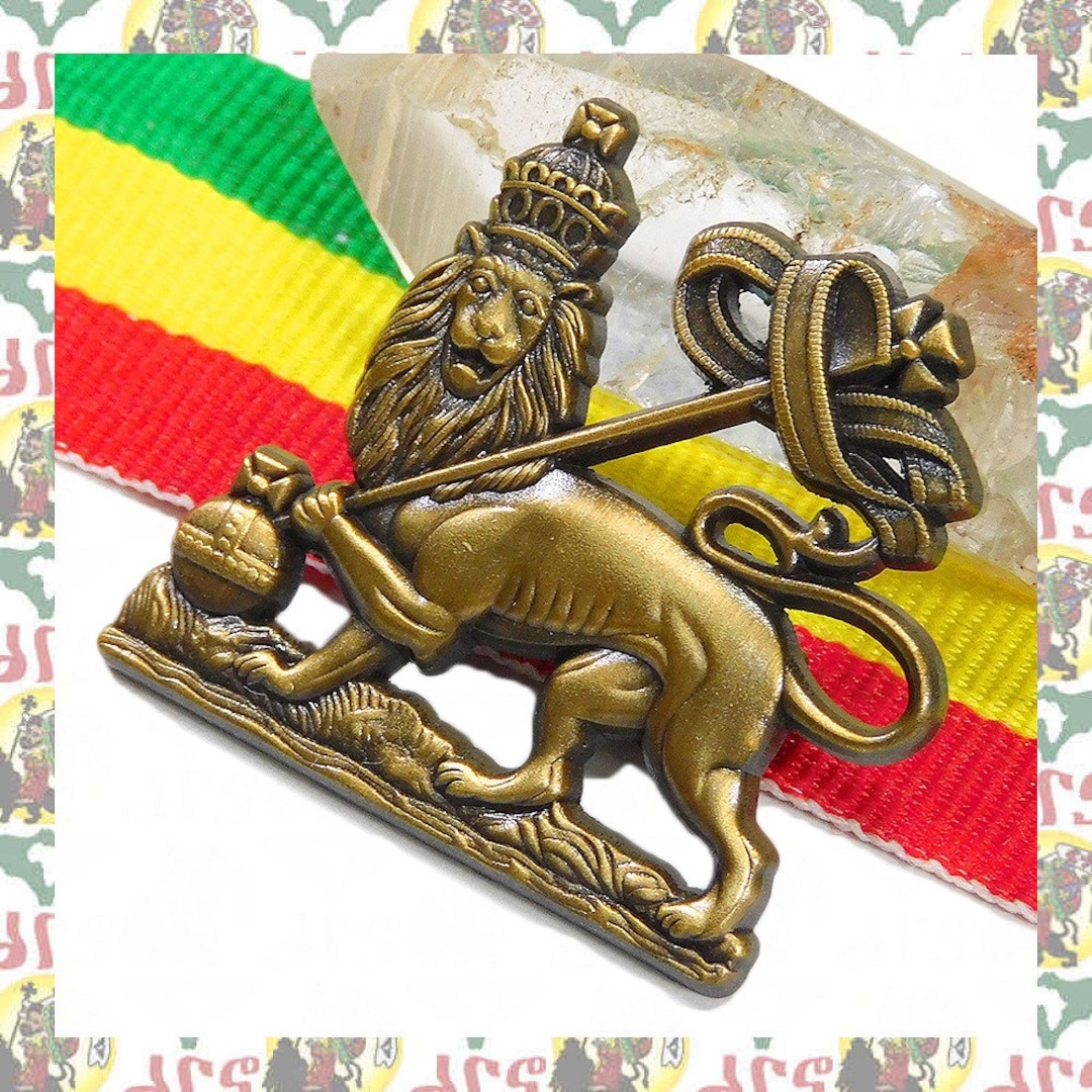 Lion of Judah [drs] 2D/3D Brooch Pins (rasta Reggae Ethiopia Africa ...