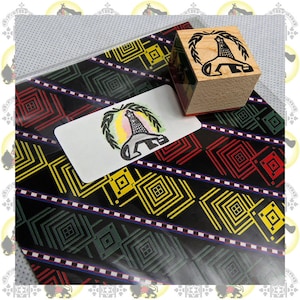 BLACK LION [drs] Rubberstamp  (reggae rastafari roots reggae dub jamaica ethiopia africa japan haile selassie i lion of judah)