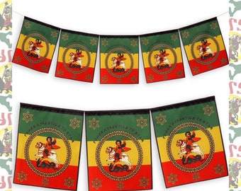 Imperial Standard  St. George [drs]Garland Flag Banner Roots Reggae Dub Jamaica Ethiopia Haile Selassie I