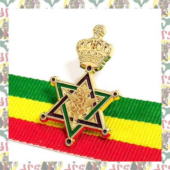 Order of the Queen of Sheba [drs] 2D Pins Badge (rasta