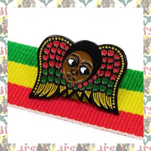 Ange éthiopien drs Badge à épingles 2D Rasta Reggae Ethiopie Afrique Lion de Juda Haile Selassie Dub image 1