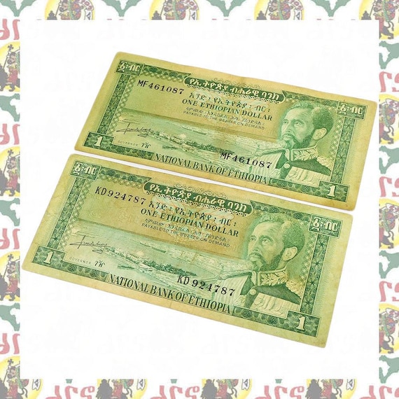 1965 BANK OF ETHIOPIA BANK ハイレセラシエ皇帝 1966 No Date Currency Ethiopia 100 Dollar Emperor Haile