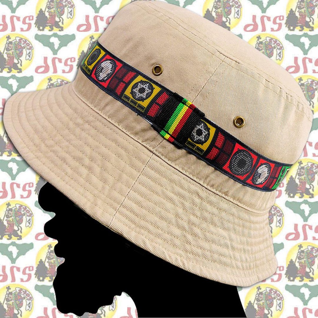 Grosgrain Ribbon [drs] Bucket Hat (rasta Reggae Ethiopia Dub Handmade ...