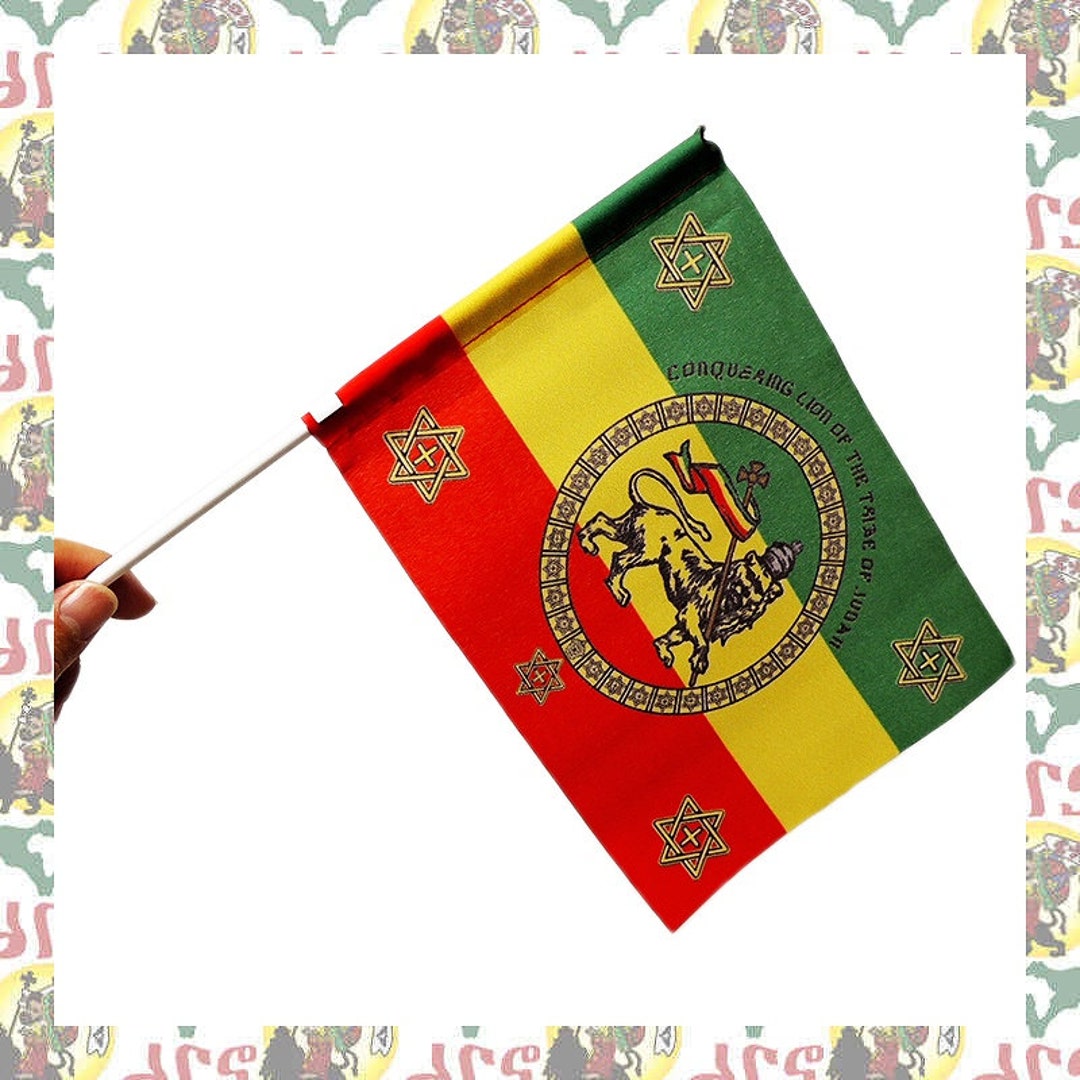 Imperial Standard [drs] Hand Flag (roots Reggae Dub Rastafari Africa ...