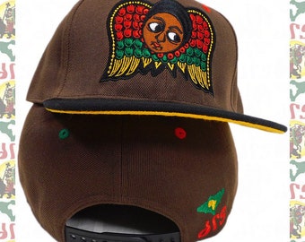 Ethio Angel [drs] Embroidered Snapback Cap roots reggae rastafari africa soundsystem