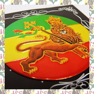 Metal Art Sticker - Lion Of Judah (small) / (roots reggae dub rastafari africa ethiopia jamaica haile selassie i)