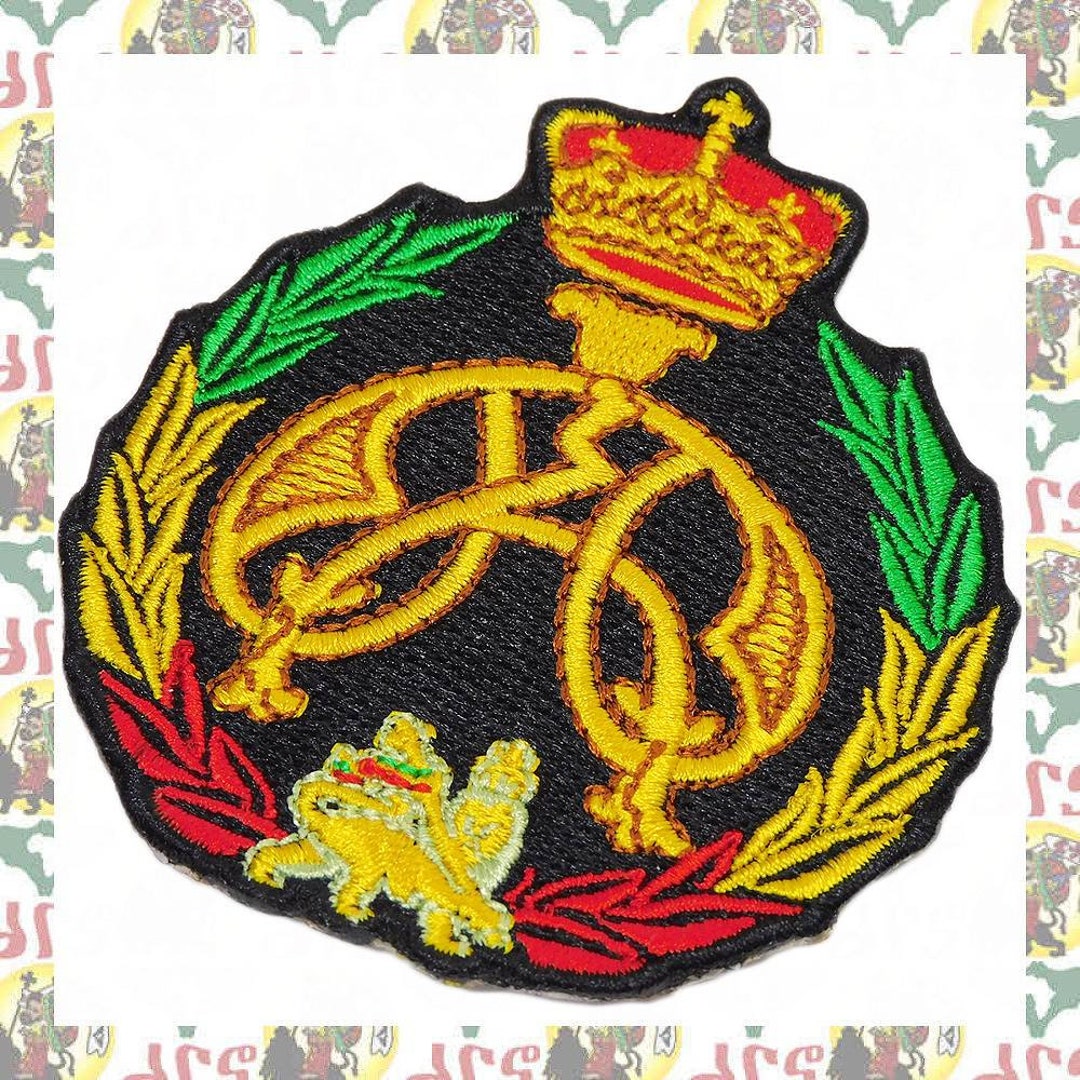 Rasta One Love Shield Patch – Embroidered Jah Ethiopia Lion Jamaica Flag Backpack Patch