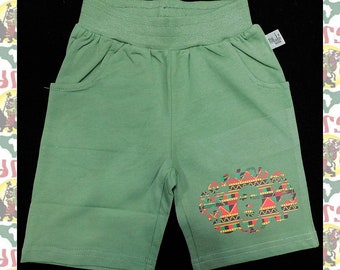 Kids Shorts drs  a08 / Children's Tee Lion of Judah Reggae Jah Rastafari Ethiopia Jamaica