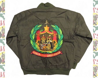 A&O [drs]Haile Selassie I and Menen Asfaw Embroidery Jacket Rastafari Wurzeln Reggae Dub Jamaika Äthiopien Afrika Japan Haile Selassie i