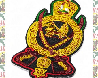 Embroidery Iron Patch  (Rasta Reggae Ethiopia Africa Lion of Judah Haile Selassie i Jamaica Dub)