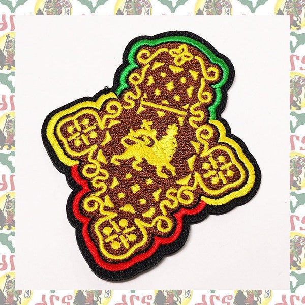 Embroidery Iron Patch  (Rasta Reggae Ethiopia Africa Lion of Judah Haile Selassie i Jamaica Dub)