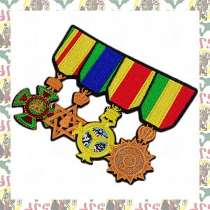 Parche termoadhesivo bordado / Rasta Reggae, Etiopía, África, León de Judá, Haile Selassie I, Jamaica, Dubái