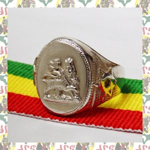 Lion of Judah [Ethiopia Silver Ring]  (Ethiopia Reggae Roots Dub Rastafari Africa Jamaica)
