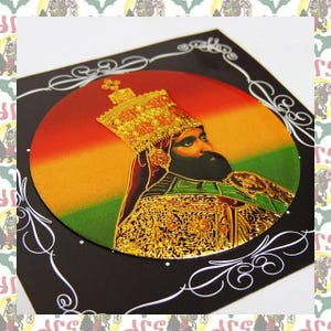 Metal Art Sticker - Haile Selassie I  (small) / (roots reggae dub rastafari africa ethiopia jamaica Lion Of Judah)