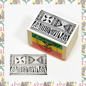 African Bogolan  [drs] Rubberstamp  (reggae rastafari roots reggae dub jamaica ethiopia africa japan haile selassie i lion of judah)
