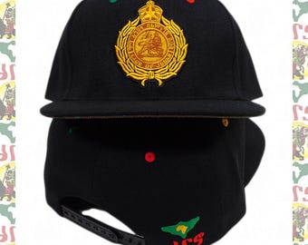 Moa Anbessa [drs] Embroidered Snapback Cap roots reggae rastafari africa soundsystem