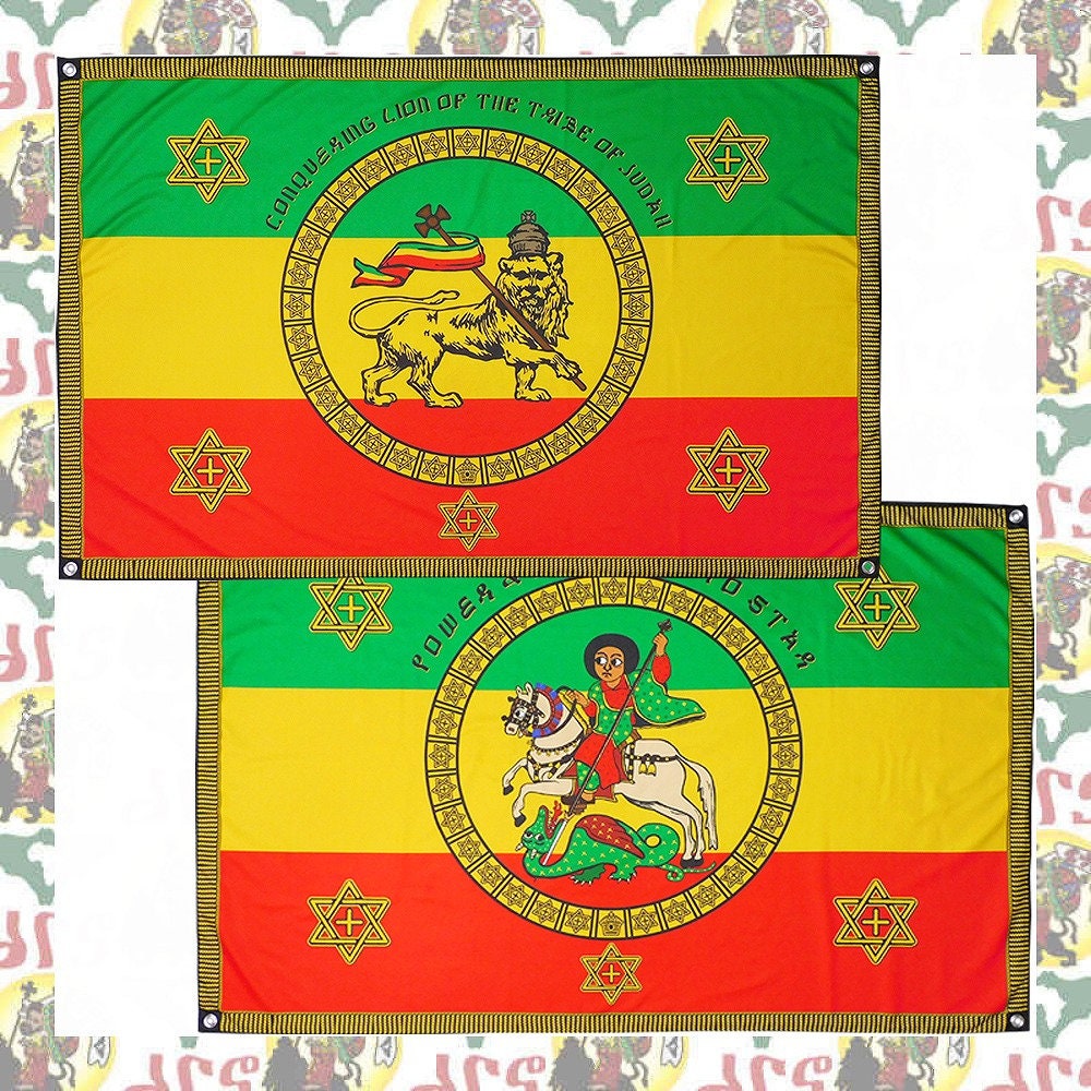 Imperial Standard[drs]Flag Banner  tapestry (Back and front)/(roots reggae dub rastafari africa ethiopia jamaica haile selassie i)