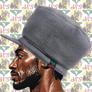 drs [Storlek M/59 cm - 64 cm] Vändbar Marshall-stil Rasta Crown Hat Roots Dub Reggae Jamaica Afrikanskt tyg Etiopien Dreadlocks