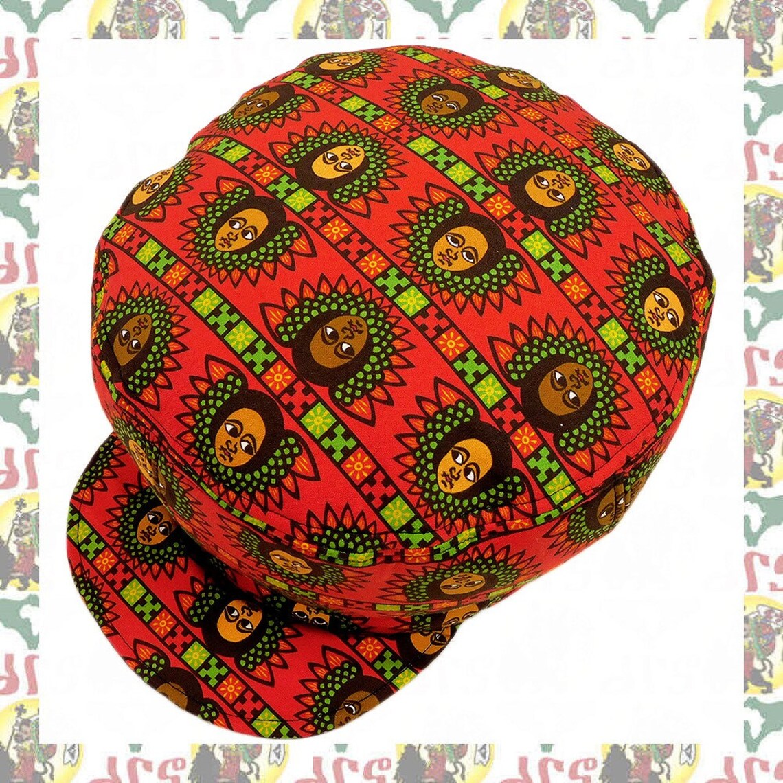Drs [size-r/59cm - 64cm] Reversible Marshall Style Rasta Crown Hat ...