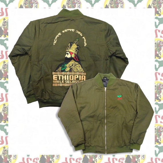 Haile Selassie I drs Embroidery Bomber Jacket Rastafari Roots Reggae Dub Jamaica Ethiopia Africa Japan Haile Selassie I Etsy Canada